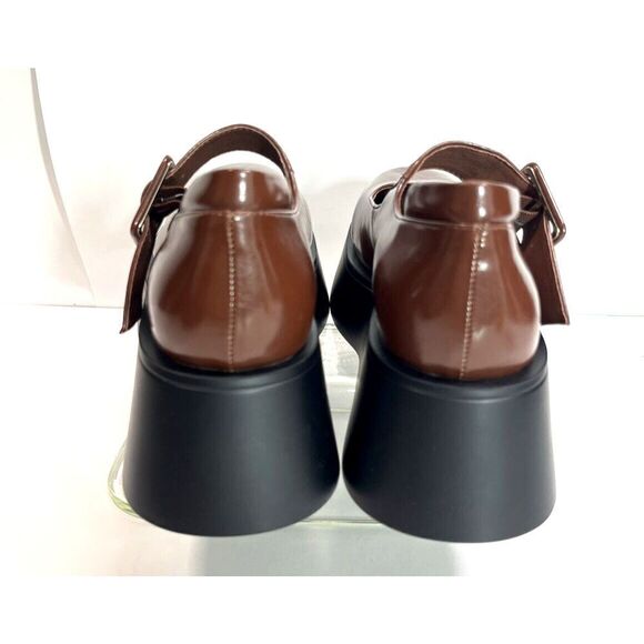 Free People X Jeffrey Campbell Ichika Mary Jane Platform Brown Size 9 - Picture 3 of 11